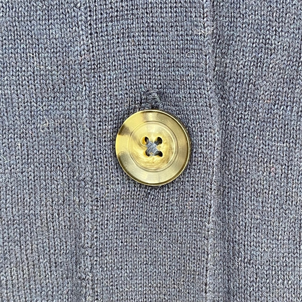 Charter Club Womens XS V-Neck Button Front Cardigan Merino Wool Blend Navy Blue - Picture 6 of 12